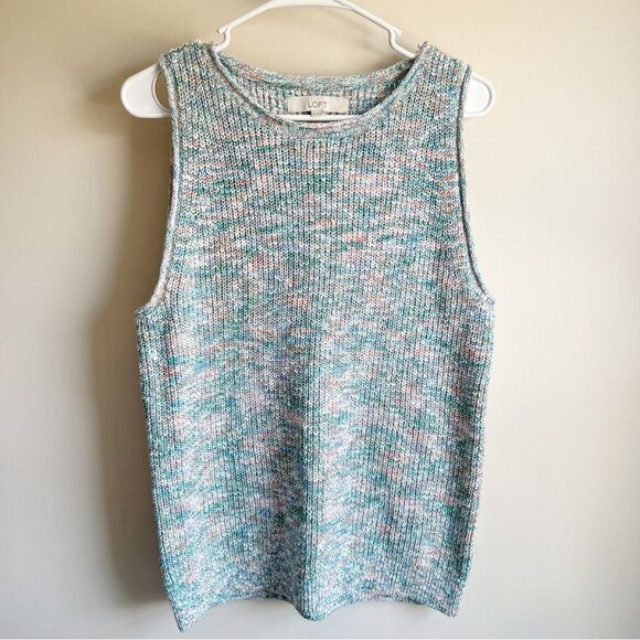 Loft Rainbow Spacedye Chunky Knit Sweater Vest NWT - Picture 2 of 6
